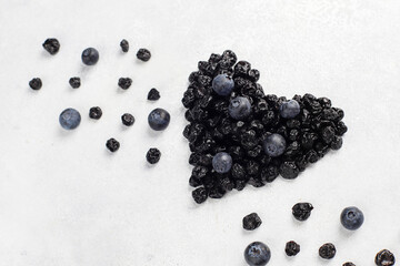 Healthy Raw Dried organic Blueberries.