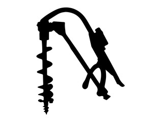 Post hole digger silhouette vector art
