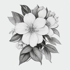 A Jasmine tattoo traditional old school American bold line white background