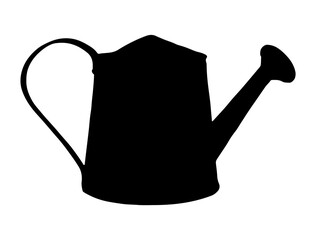 Watering can silhouette vector art white background © Rabia