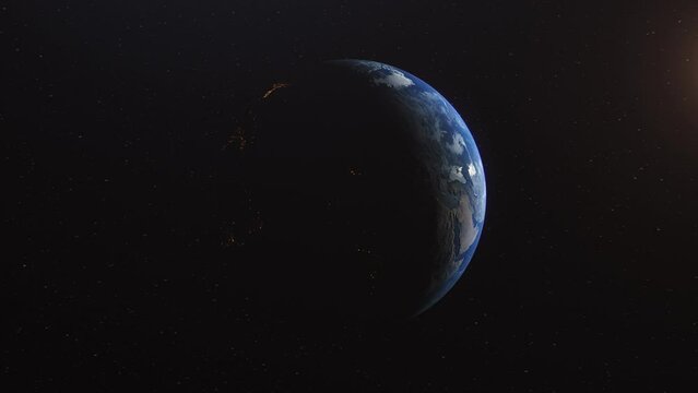 Cinematic Earth Slow Orbit Zoom in Sun Flare: Saudi Arabia Ksa Gulf 4K ProRes 422 HQ