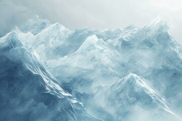 Fototapeta na wymiar Majestic Winter ice mountains. Nature travel sky. Generate Ai