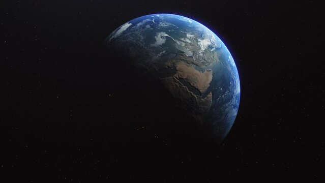 Cinematic Earth Slow Orbit Zoom in: Saudi Arabia Ksa Gulf 4K ProRes 422 HQ