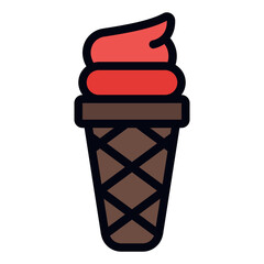 Ice Cream filled line icon
