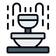 Fountain filled line icon