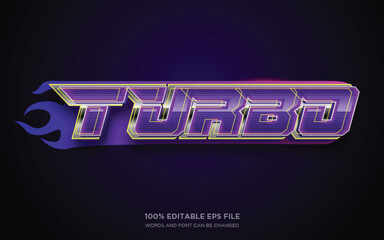 Turbo 3D editable text style effect	
