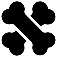 crossbones icon, simple vector design