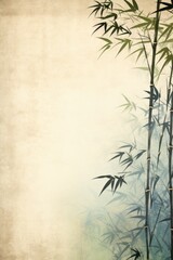 Obraz premium beige bamboo background with grungy text, in the style of contemporary frescoes