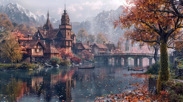 Fairy Tale-like Medieval European Village