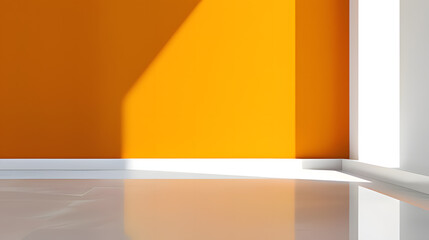 orange paint roller in a wall. Generative AI