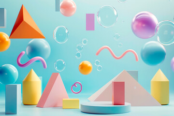 geometric elements solids figures geometry. Abstract geometrical objects composition