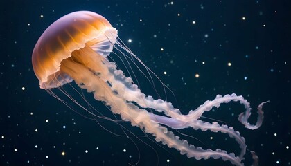 A Jellyfish In A Sea Of Twinkling Stars - obrazy, fototapety, plakaty
