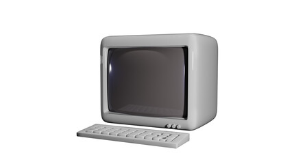 Old computer model old 3d render