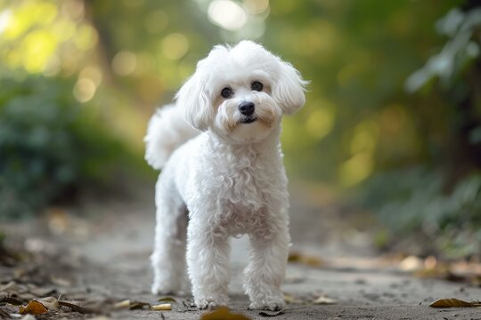 Friendly Adorable bichon dog. Domestic animal studio canine sweet. Generate Ai