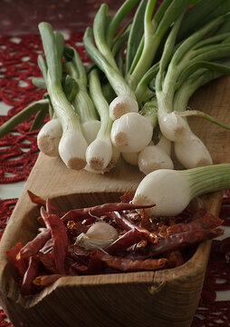cebollines con chiles