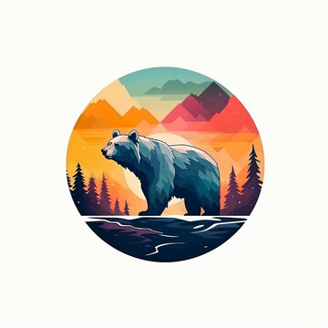 silhouette of a bear logo