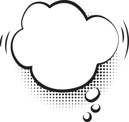 Empty comic speech cloud. Thought bubble template