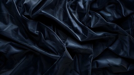 Black Silk Fabric Texture on Deep Velvet Background Exuding Elegance and Sophistication