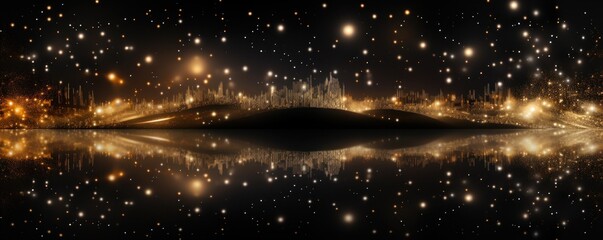 Black christmas background with background dots, in the style of cosmic landscape