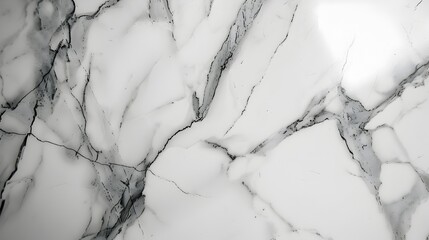 Elegant White Marble Texture with Subtle Grey Veins in Close-Up Detail
