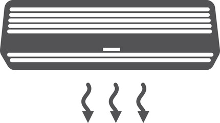 Air conditioner black icon. Indoor temperature equipment