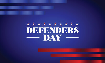 Defenders Day unique text with usa flag design