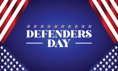 Defenders Day unique text with usa flag design