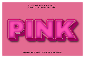 Pink colorful 3d text effect 