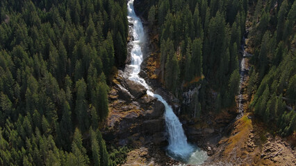 Krimml Waterfalls in Austrian Alps