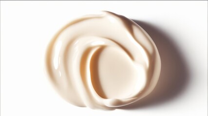 Creamy cream in the middle of a light background.