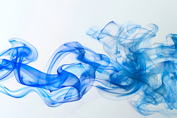 Blue smoke moves on a white background, Moving blue flames and smoke. Illustration ,Light Blue Background with Glowing Wavy Lines

