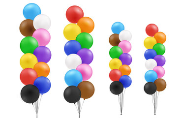 Pride balloons for decorate party event banner on transparent background