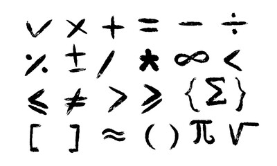 Hand drawn mathematical symbols vector