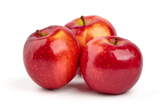 Red apples, isolated on white background.