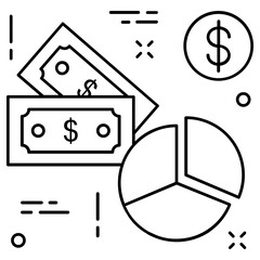 finance icon, simple vector design