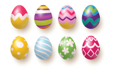 Set vector realistic easter eggs