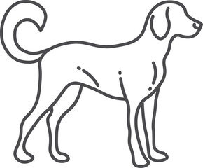 Dog line icon. Friendly pet animal symbol