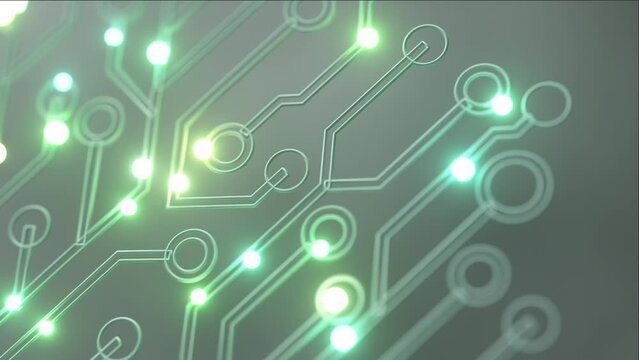 A detailed view of a circuit board tree with soft green nodes, highlighting the elegance of technological design.
