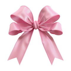 Pink bow and ribbon isolated on transparent background