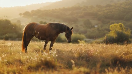 beautiful view of horse in nature, isolated on white background. 