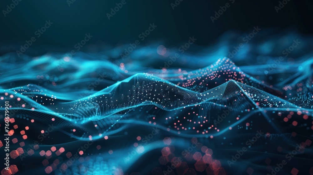 Aufkleber Abstract digital background of points and lines. Plexus. Big data. 