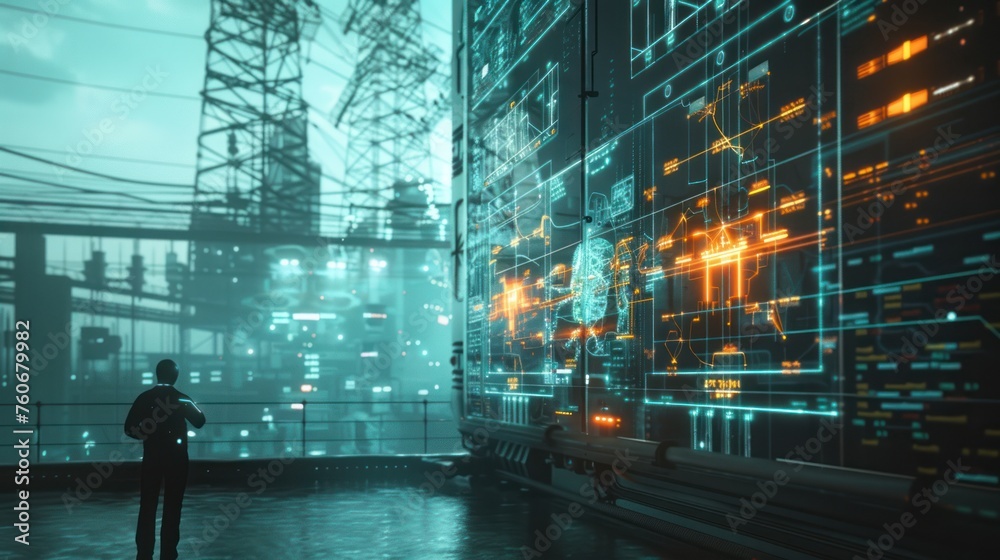 Poster AI controls systems in cyberspace such as electric grids. Emphasis on presenting cutting-edge technology and AI challenges 