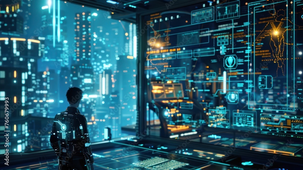 Poster AI controls systems in cyberspace such as electric grids. Emphasis on presenting cutting-edge technology and AI challenges 