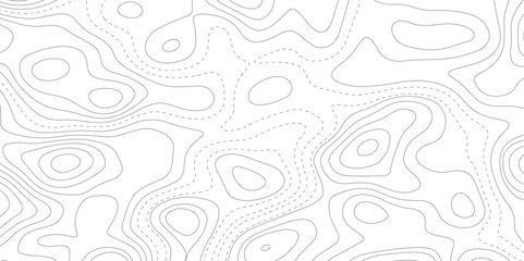 Topographic map patterns, topography line map. Vintage outdoors style. The black on white contours vector topography stylized height of the lines map. - obrazy, fototapety, plakaty
