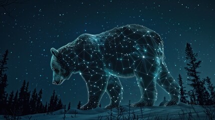 famous constellation pictures Ursa Major Focus on presenting beauty and the legendary stories of constellations  - obrazy, fototapety, plakaty