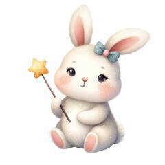 Baby Rabbit portrait watercolor , Cute Bunny , baby shower , Cute cartoon bunny , Watercolor Easter Bunny