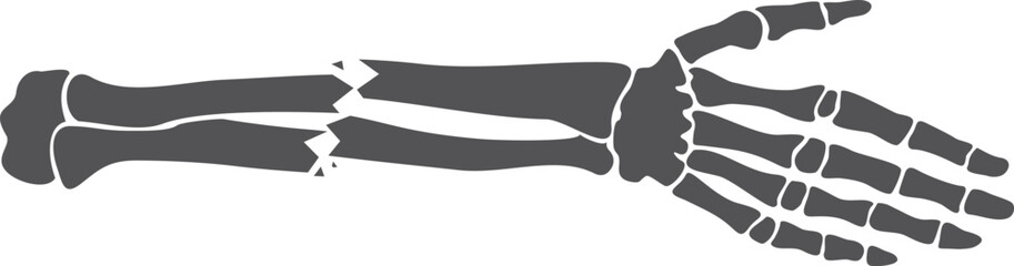 Broken hand bones. Bone fracture. Injury icon
