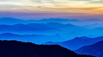 Fotobehang sunrise in mountains © Kit