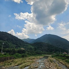 mountain landscape with clouds