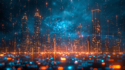 Background materials for futuristic cities with a sense of technology